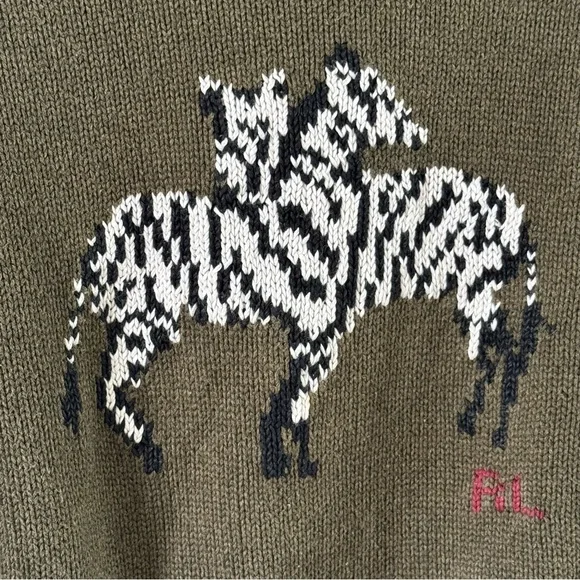 Polo Ralph Lauren hand knit zebra rollneck sweater - Picture 4 of 8
